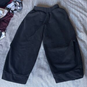COS Black barrel leg crop Track Pants